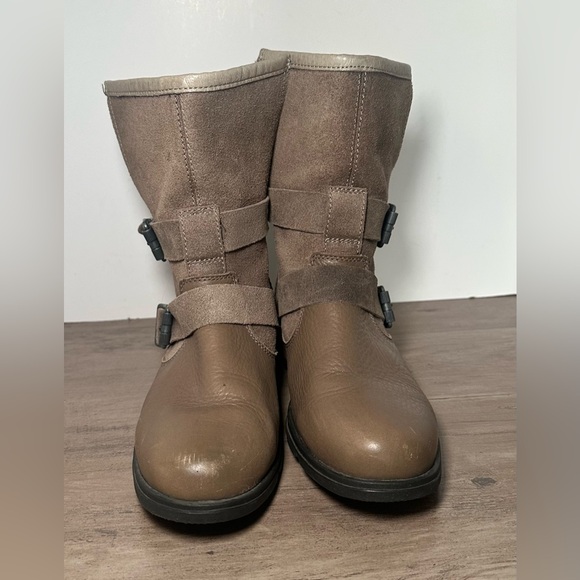 Sorel Major Moto Biker Boots Womens 7 Suede Leather Harness Combat NL2308-227. - Picture 3 of 10